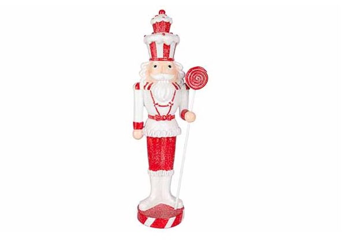 Notenkraker Cake Rood Wit 12x8xh36cm Pol Yresin