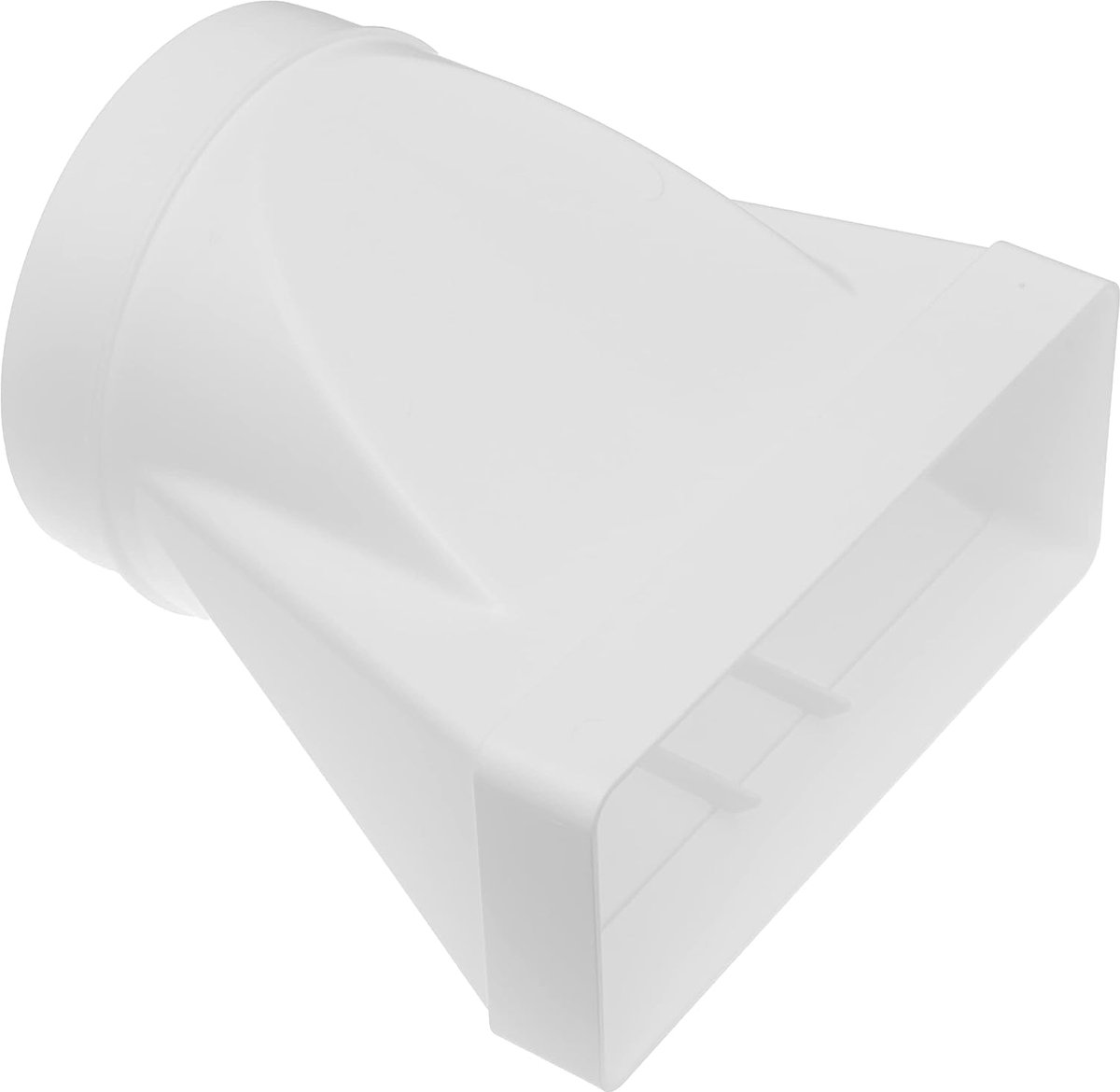 Systems 220 x 90 mm op de rechthoekige buisconnector Ø 150 mm voor het aansluiten van de ronde buis. Ventilatiesysteem, verwarming, koeling.