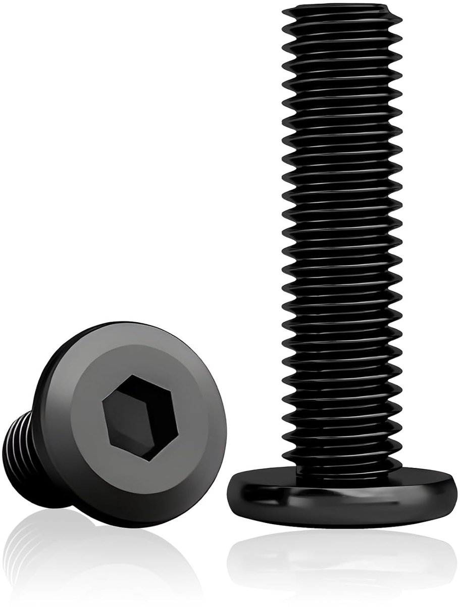 50 stuks lenskopschroeven M8x30 mm, RVS zwart inbus | M8x30 mm RVS A2 V2A zwart met inbus en volledige schroefdraad voor meubels, werkplaats en DIY