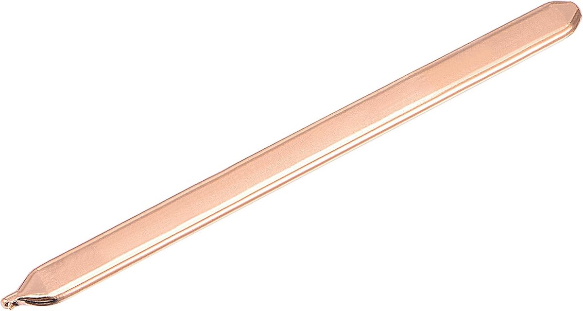 sourcing map Platte koperen heatpijp voor het koelen van laptop CPU GPU koellichaam 100 mm x 8 mm x 3 mm