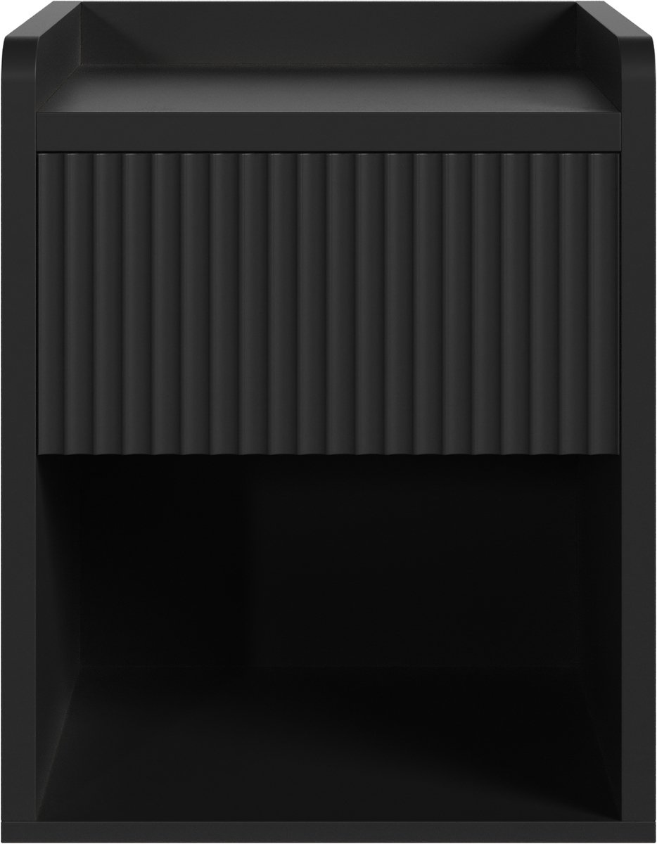 Nachtkast Nand met lade en open vak 55x45x39 cm zwart [en.casa]