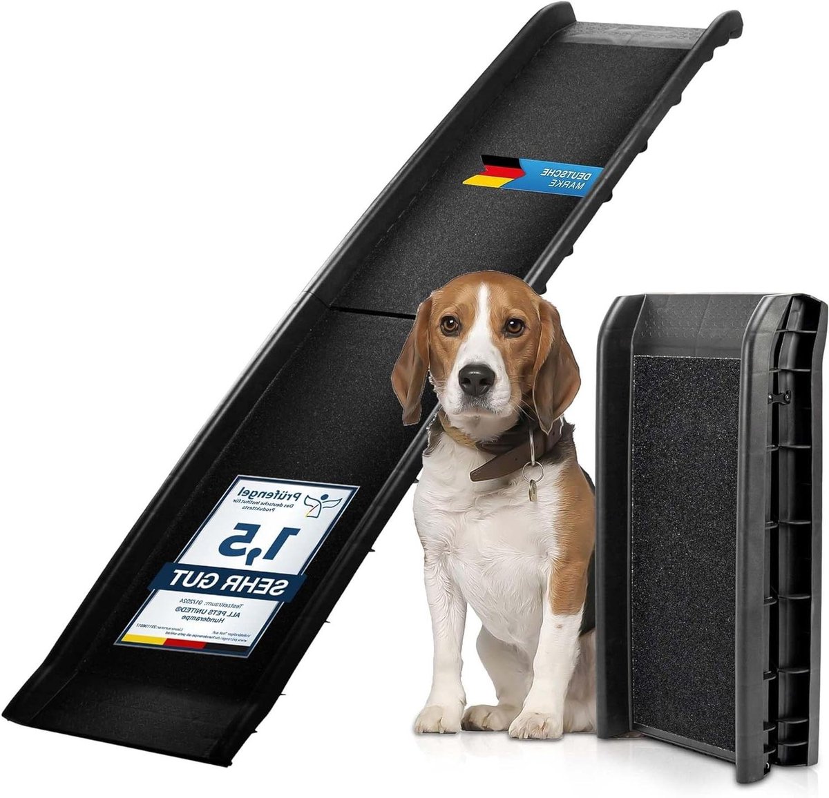 Honden Oprijplaat - Hondenhelling Autogang - Beschermt Gewrichten - Antislip Coating - 156 cm - Grijs