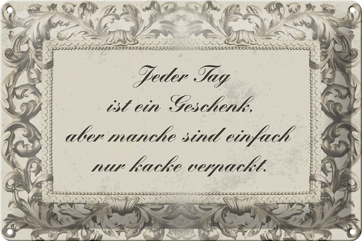Blechschild Spruch 30x20cm Jeder Tag ist ein Schild