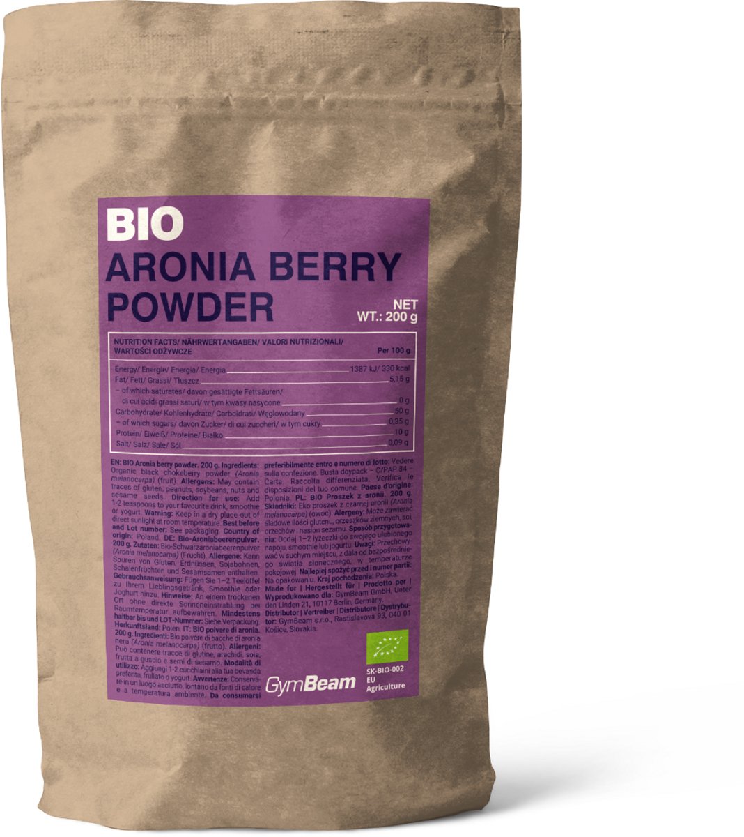 GymBeam BIO Aroniabessenpoeder 200 g
