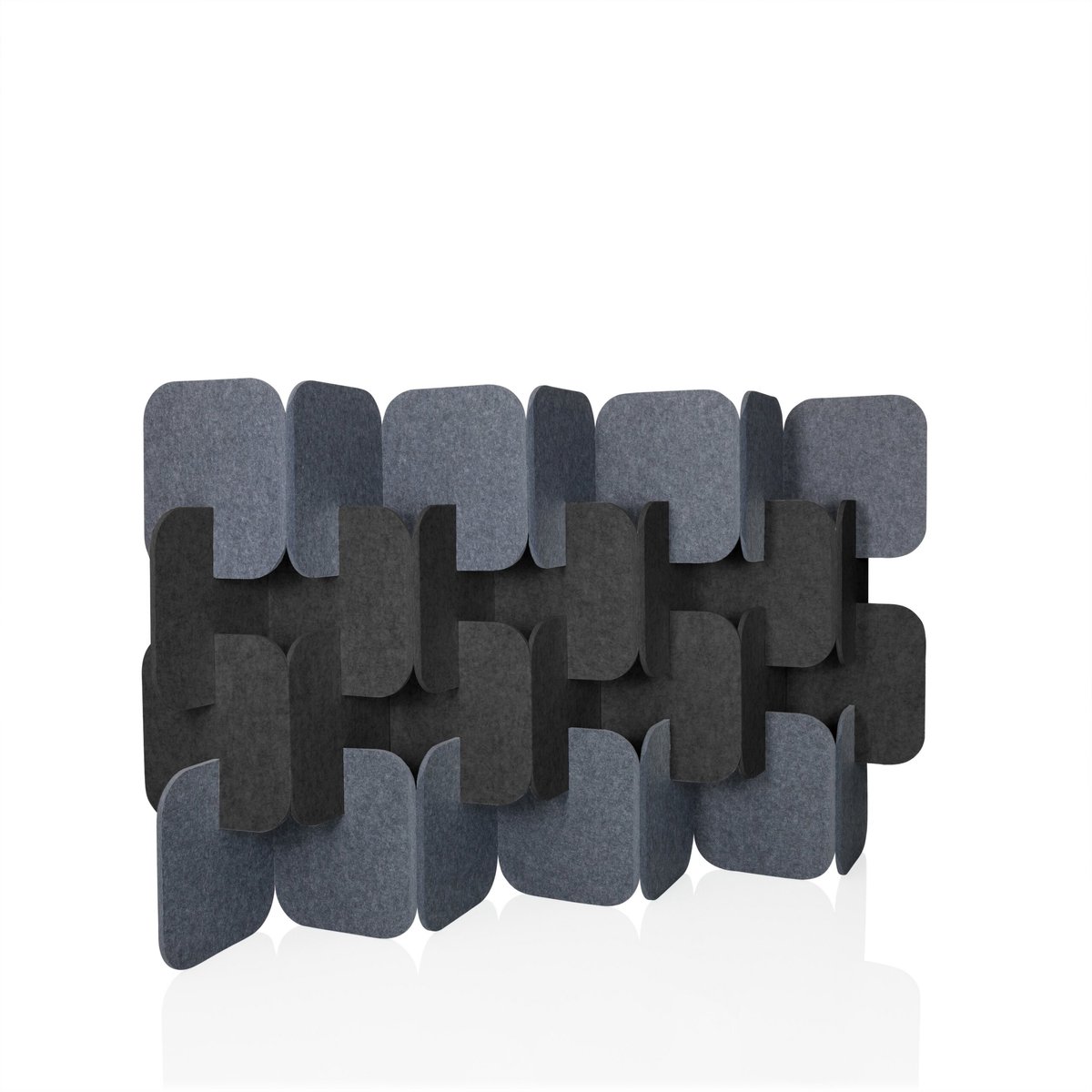 Akoestische scheidingswand FLEXMIUT PLUG PET set van 4 109x170x25cm grijs/donkergrijs hjh OFFICE