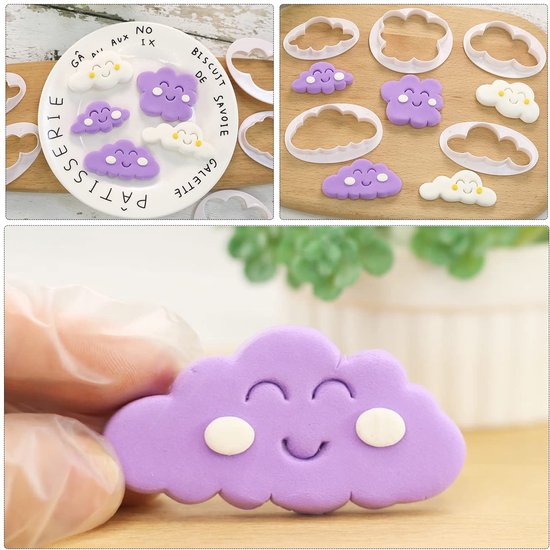 10 stuks wolken uitstekers cloud fondant cutter cookies cakesnijder voor bakruimte café verjaardag bruidstaart wolkvorm — afbeelding 4