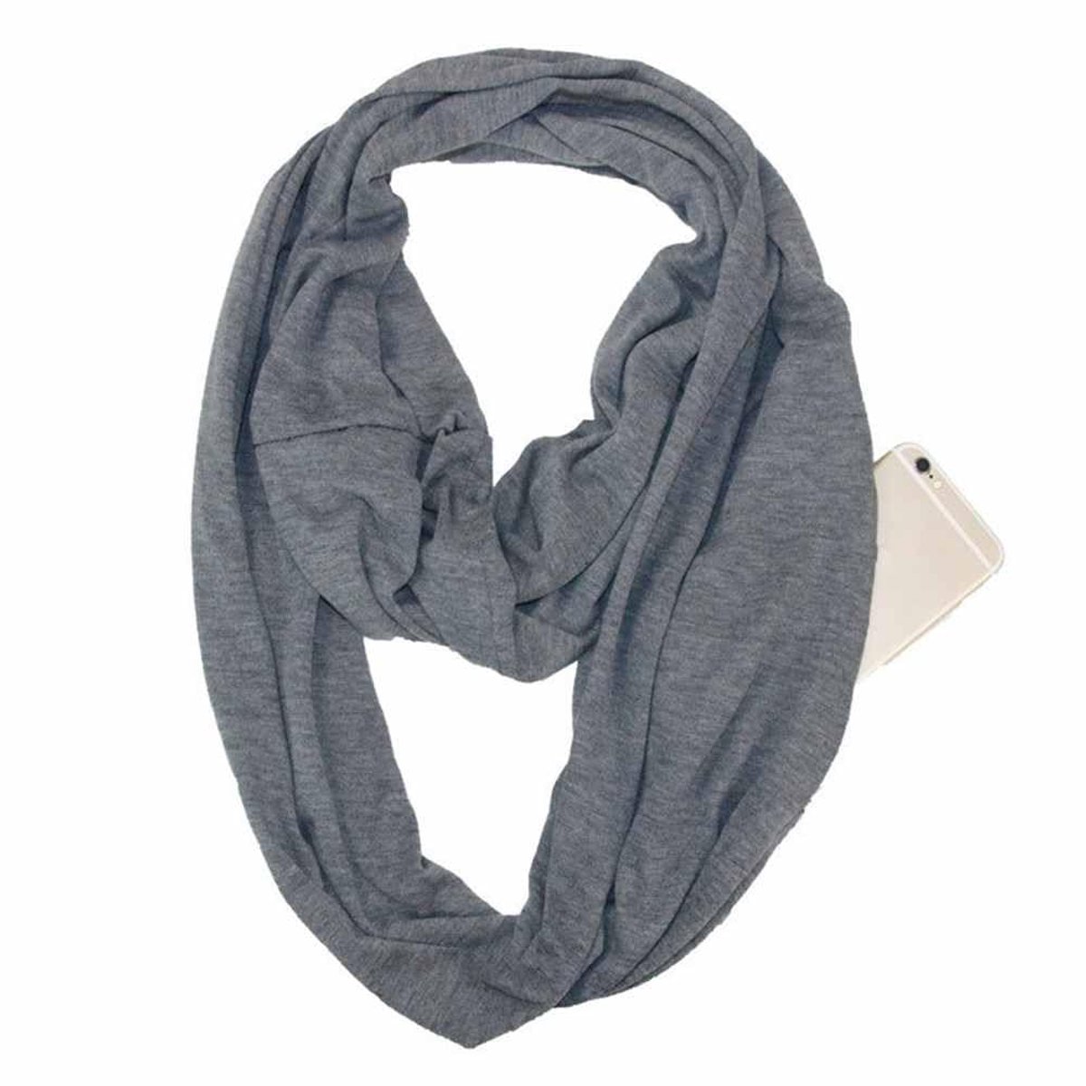 Sjaal, eenkleurige sjaal met verborgen ritssluiting, lichte reissjaal, Infinity, cirkelsjaal, katoen, bandana's, zachte colsjaal voor dames en meisjes