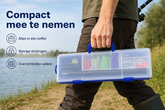 Complete Vishengelset - Telescopische Hengel met Molen - Accessoires en Koffer — afbeelding 4