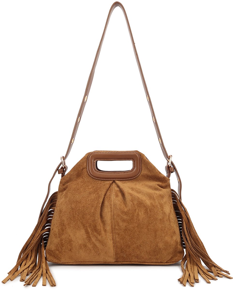 Giuliano kunstlederen suede schoudertas Hilde - Dames - Bruin