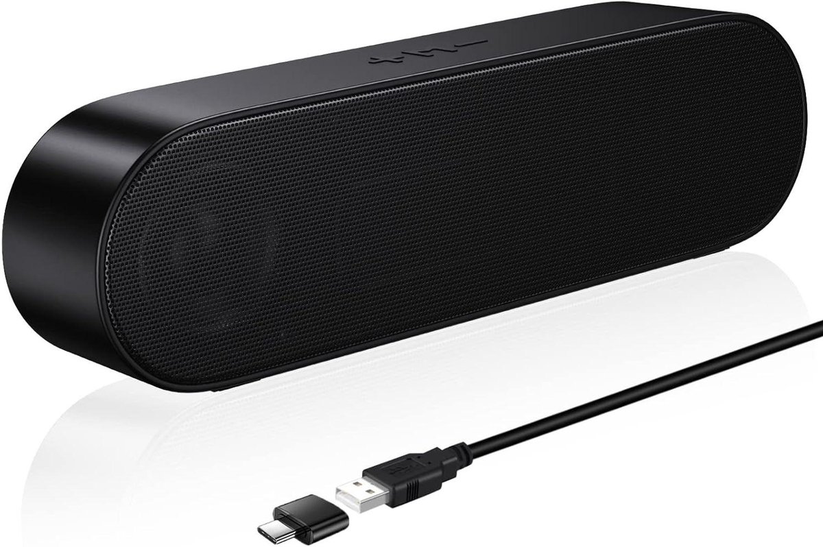 Computerluidspreker - Mini Soundbar - Muziek Luisteren - Eén USB Kabel - 400 Gram - Zwart