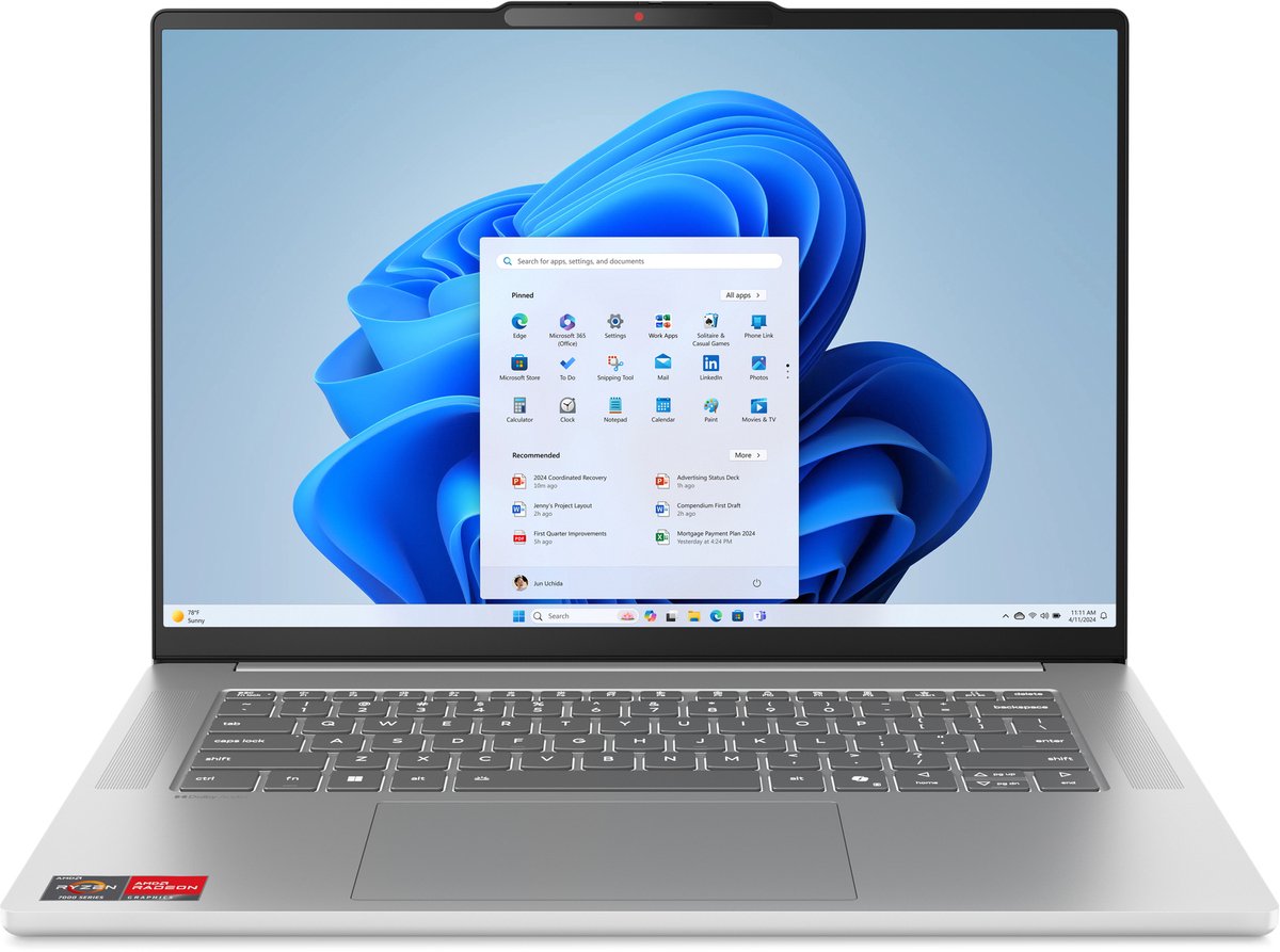 Lenovo IdeaPad Slim 5 15ARP10 AMD Ryzen™ 7 7735HS Laptop 38,4 cm (15.1") WQXGA 16 GB LPDDR5x-SDRAM 512 GB SSD Wi-Fi 6 (802.11ax) Windows 11 Home Grijs Engels