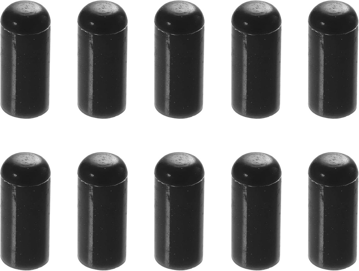 AUTOHAUX 10 stuks siliconen slangstoppen voor stofzuiger, slang, eindstop voor auto, zwart, 4 mm | Afmetingen: 10 x 24 mm, binnendiameter 5 mm, voor het verstoppen van inlaatbuizen, afdekken van schroeven
