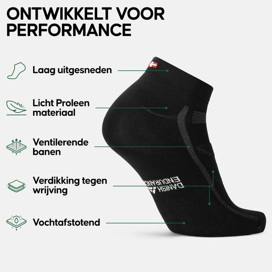DANISH ENDURANCE Lage Fietssokken - Sneldrogend Ademend - Unisex - 3 Paar - Maat 35-38 — afbeelding 3