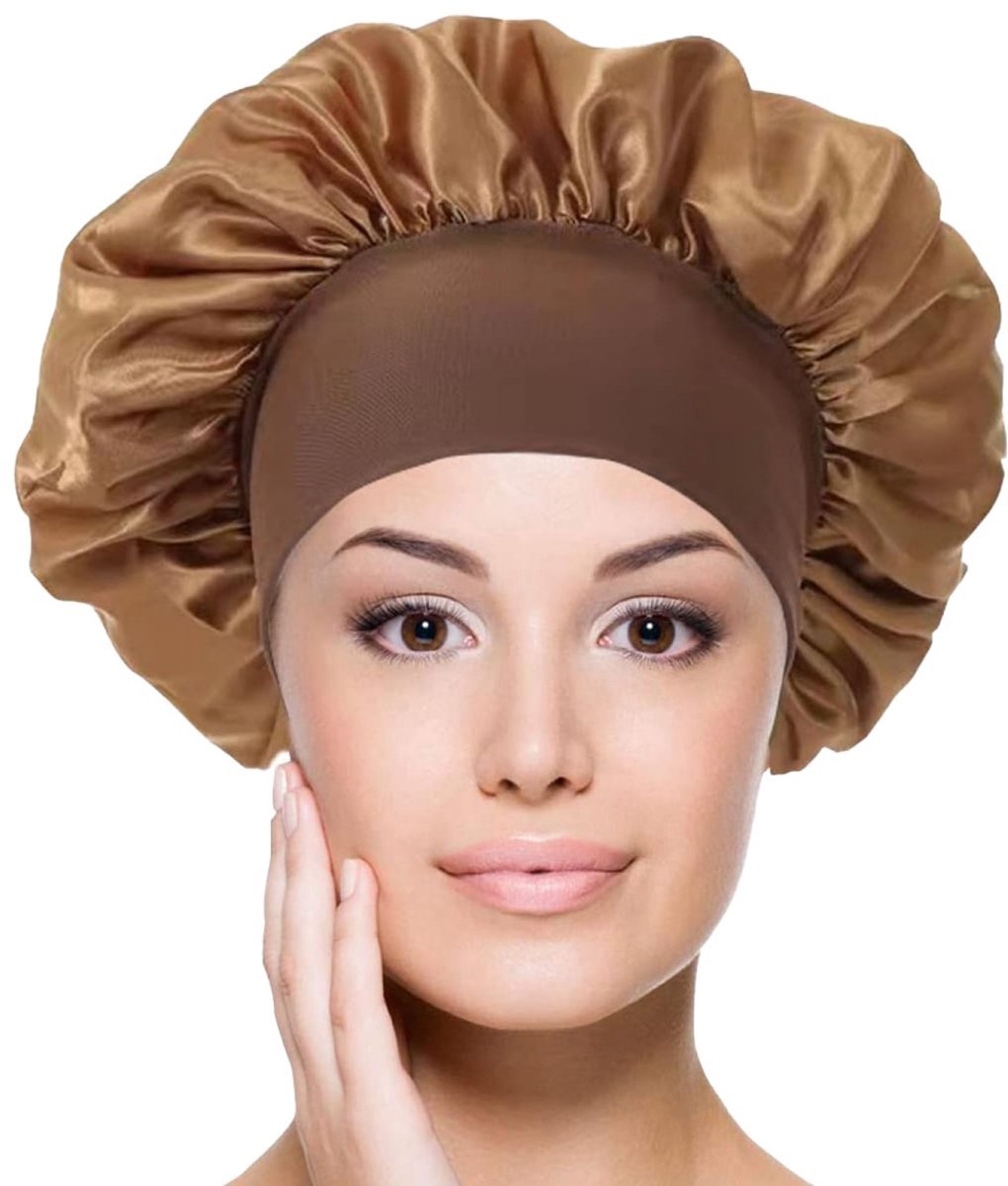 *** Heble® - 2-pack heren slaapmutsen - Donkerbruin ***