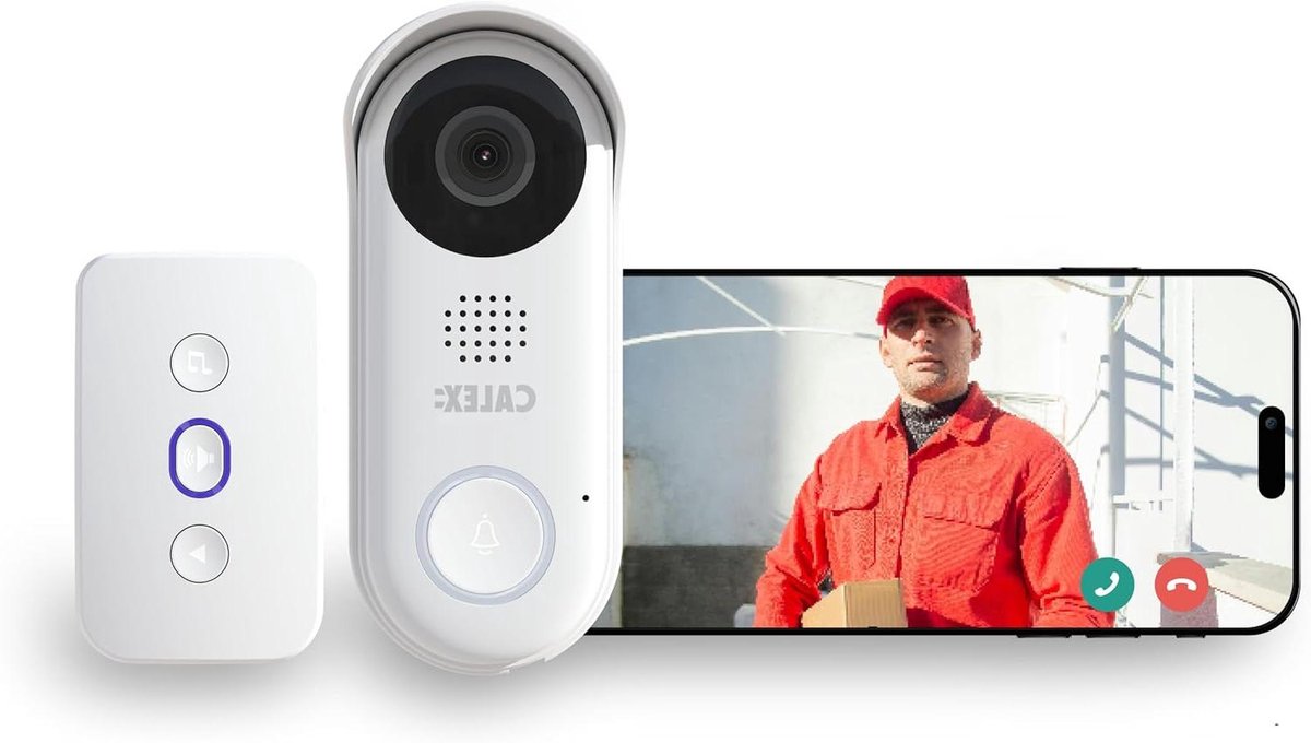 Slimme Video Deurbel - Beveiligingscamera Deur - Voordeur Beveiligen - 2K Resolutie Nachtzicht - 4MP Sensor - Wit