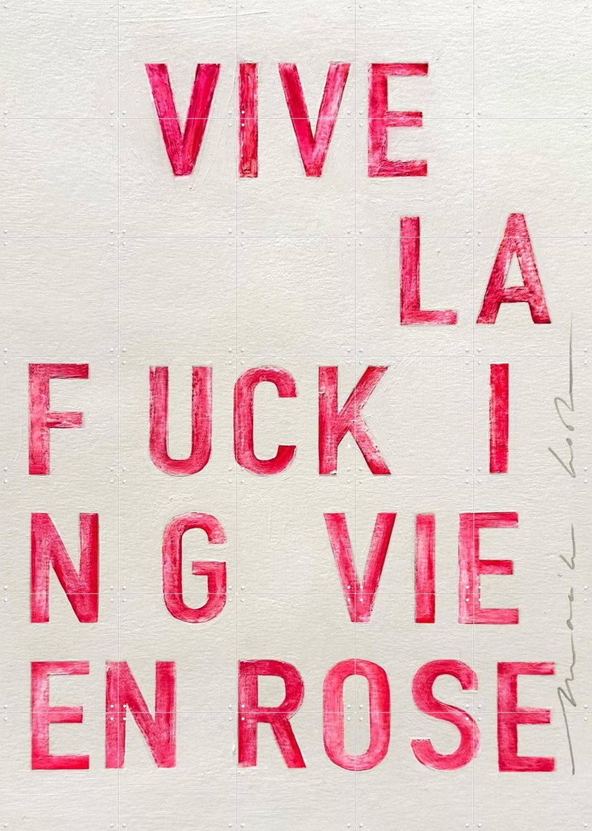 IXXI La Vie En Rose, Maaike Koster & My Deer Art Shop - 100 x 140 cm - Gratis ophangtool - Grote wanddecoratie en posters - Modern, Typografie