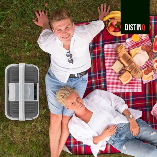 DistinQ Elektrische Koelbox voor Auto en Camping - Koelbox Elektrisch met Verwarmingsfunctie - 12v 230 Volt - 20L - Grijs van DistinQ — afbeelding 4