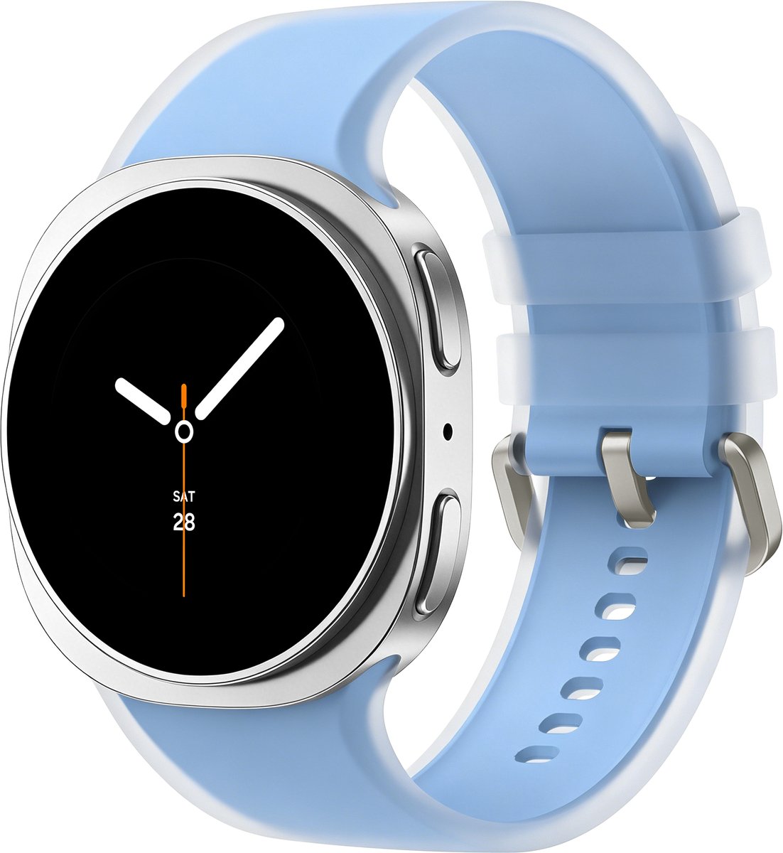 Stravo Transparant Jelly Siliconen Sport Bandje – Geschikt voor Samsung Galaxy Watch 9 40mm / 44mm & Galaxy Watch 8 40mm / 44mm / Watch 8 Classic 46mm – S/M – Blauw