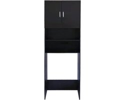 Wasmachine Kast - Droger Ombouw - Ruimte Besparen - Met Deuren - 190 cm Hoog - Zwart