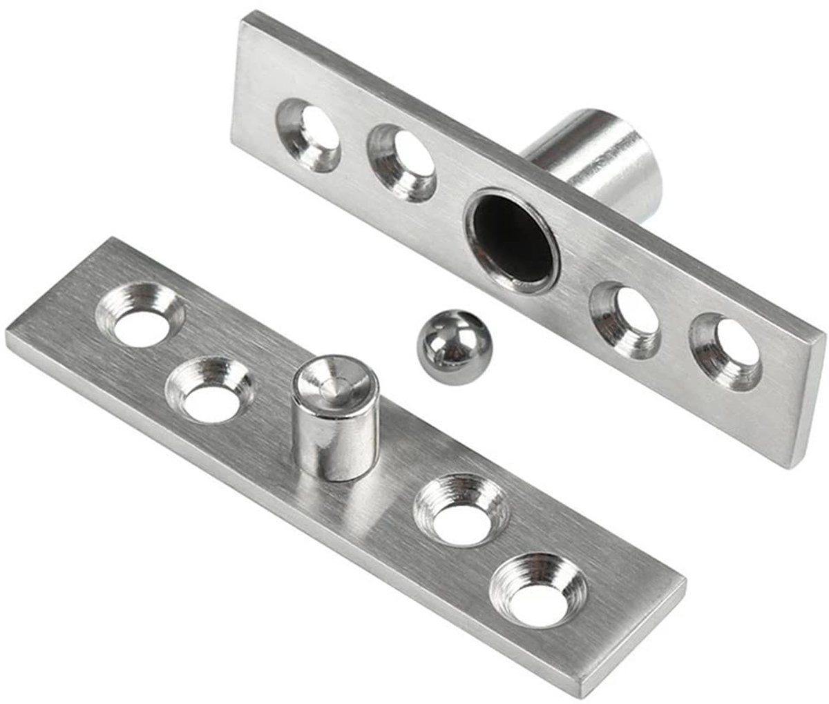Deurscharnier, roestvrij staal, draaibaar, verborgen deur, middenas, draaibare scharnieren, 100 mm x 23,7 mm (L100（2PCS）)