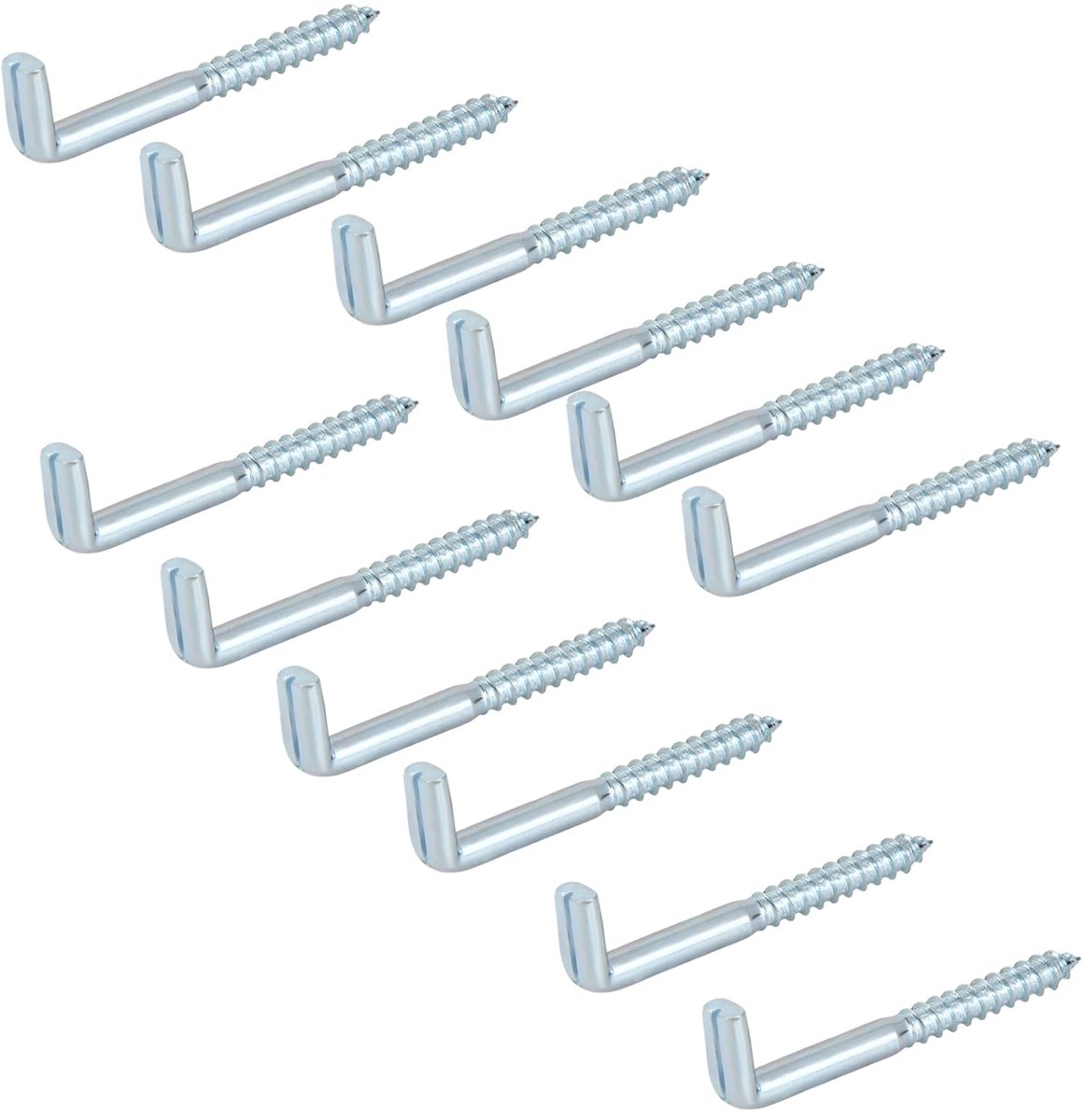 Schroefhaken recht met gleuf 5,8 x 65 mm, 30 stuks haakschroeven, verzinkte schroefhaken van staal, roestvrij voor binnen en buiten, betrouwbaar te monteren in hout, beton, gipsplaat