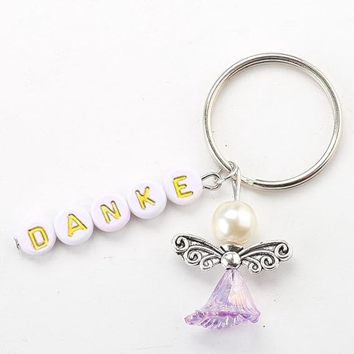 45 sets beschermengel zelf maken set bedankt sleutelhanger engel bedel parelengel hanger voor DIY bruiloft sieraden halsketting knutselen (goud)