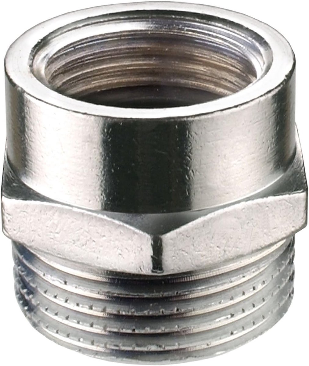 chroomd stuk M22/1igx3/4 inch AG, TEC386303 1/2 inch binnendraad x 3/4 inch buitendraad