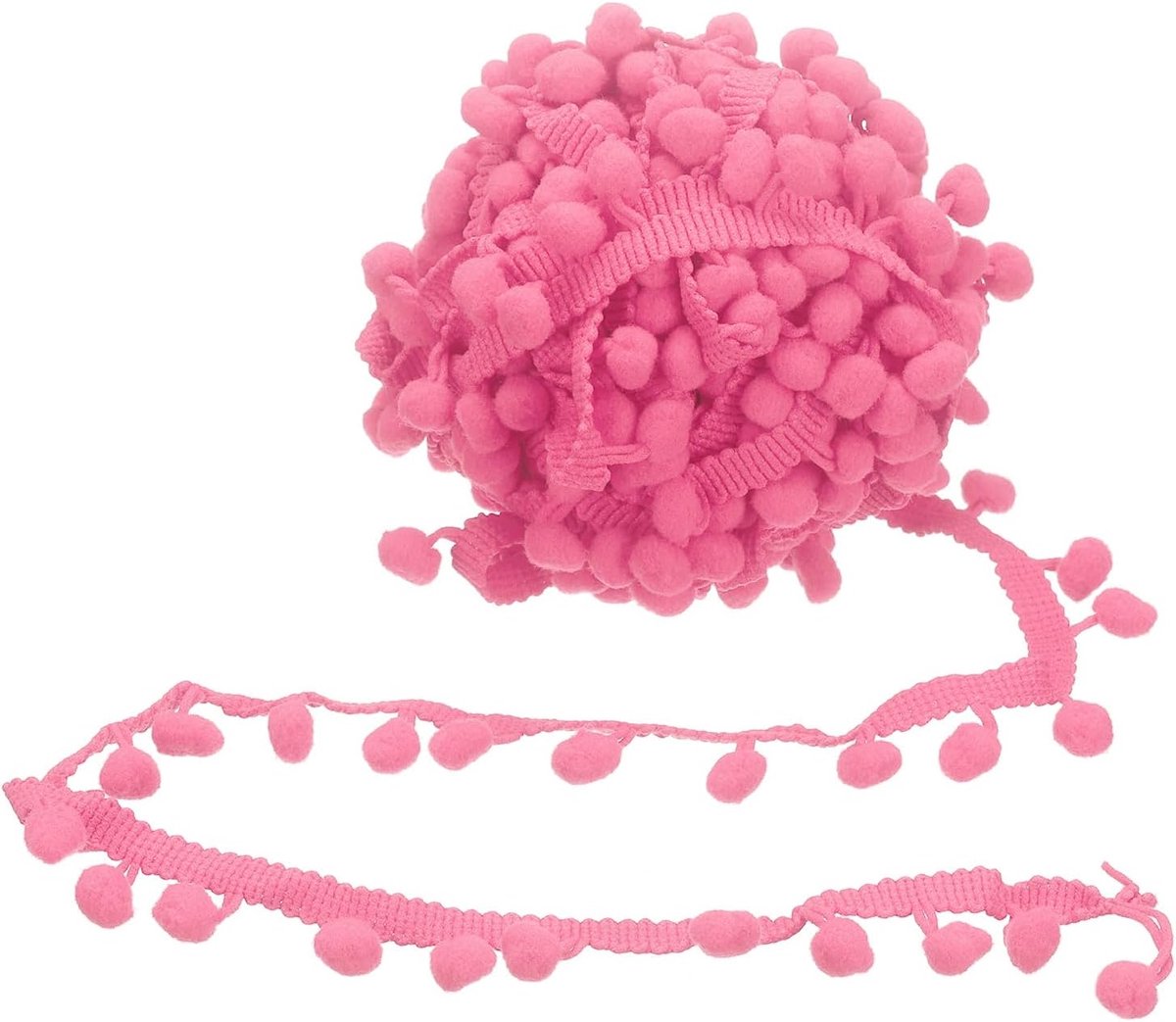 2,7 m pompons garnituur, 1,2 cm grote pompons, ballen, franjes, garnituur, band, franjes, kant, accessoires, doe-het-zelf, handwerk, naaien, kleding, gordijn, kussen, decoratie huis