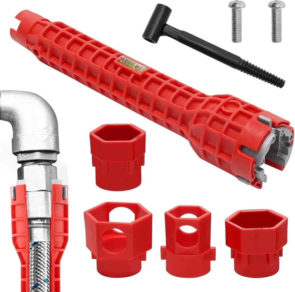 kraansleutel 14 en 1, multifunctionele staande kraanmoersleutel, waterkraan gereedschap steeksleutelset voor Cuvette De Toilettes Cuisine Pour