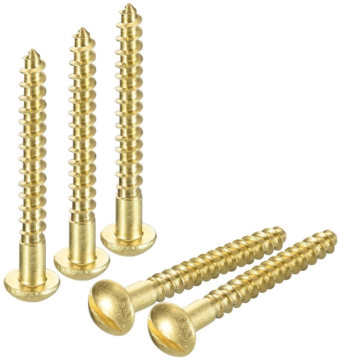 Houten schroeven M5 x 40 mm sleuf ronde kop messing zelftappende schroef houtwerk schroef 8 stuks