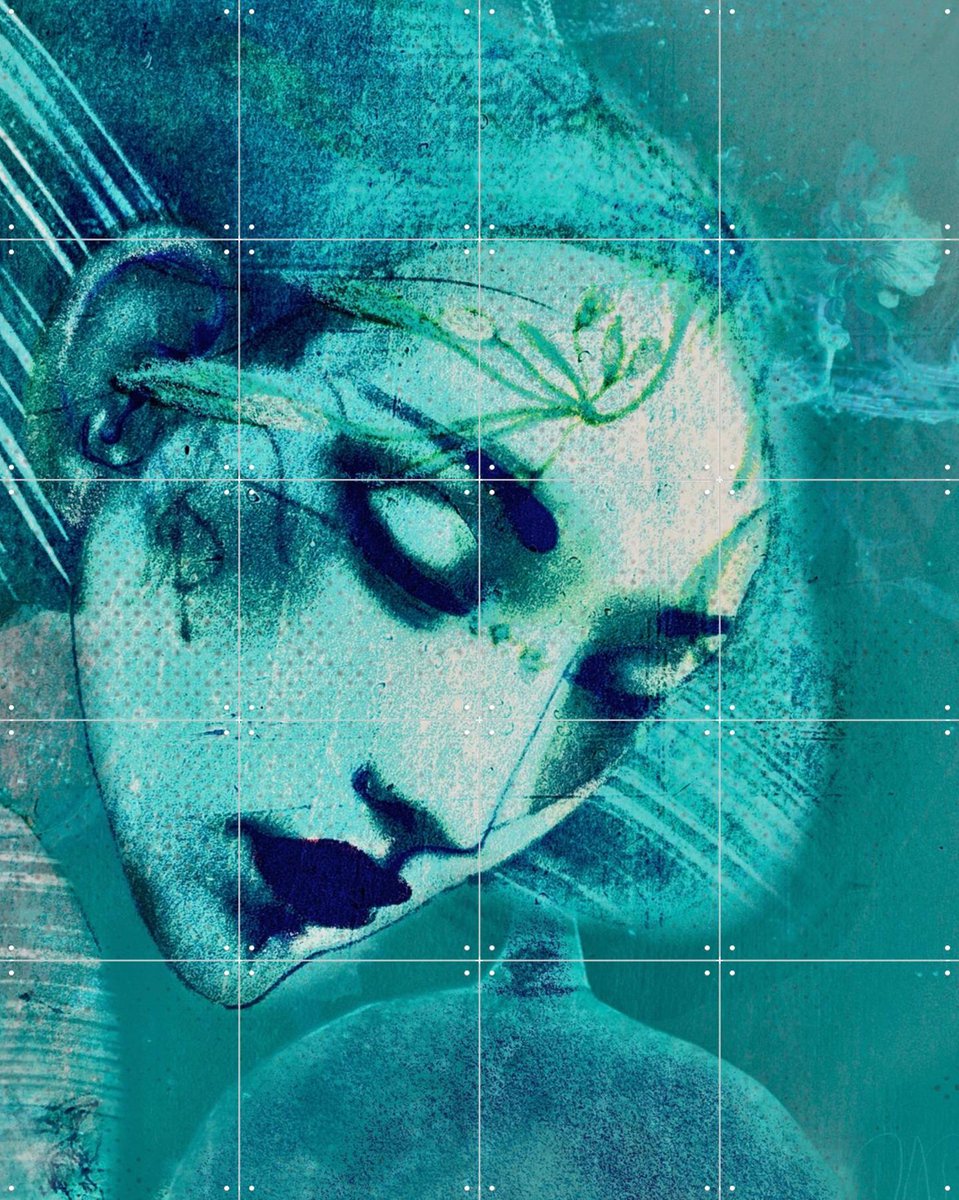 IXXI Blue Illusion, RAR Kramer - 80 x 100 cm - Gratis ophangtool - Grote wanddecoratie en posters - Kwaststreken, Digitale Kunst, Illustraties