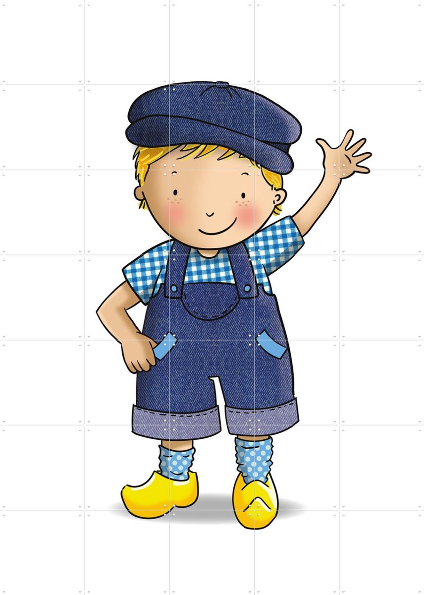 IXXI Fien & Teun – hallo van Teun!, Fien & Teun & Van Hoorne Studios - 100 x 140 cm - Gratis ophangtool - Grote wanddecoratie en posters -