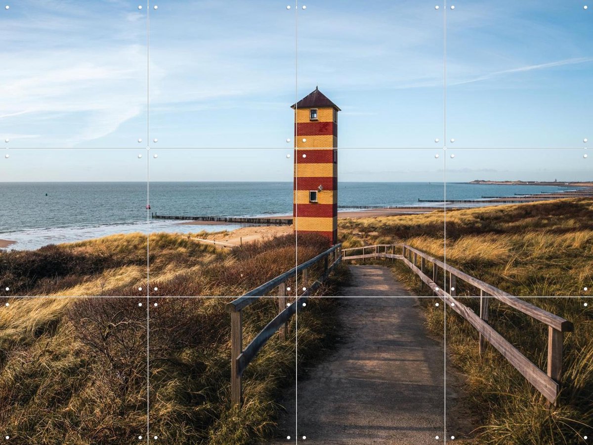IXXI Duinen van Dishoek, Michael Huijgens & Kunst in Kaart - 80 x 60 cm - Gratis ophangtool - Grote wanddecoratie en posters - Fotografie, Strandhuis