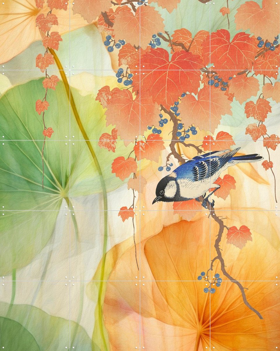 IXXI Le Printemps d'Ohara, Marja van den Hurk - 80 x 100 cm - Gratis ophangtool - Grote wanddecoratie en posters - Gemengde Technieken, Studeerkamer