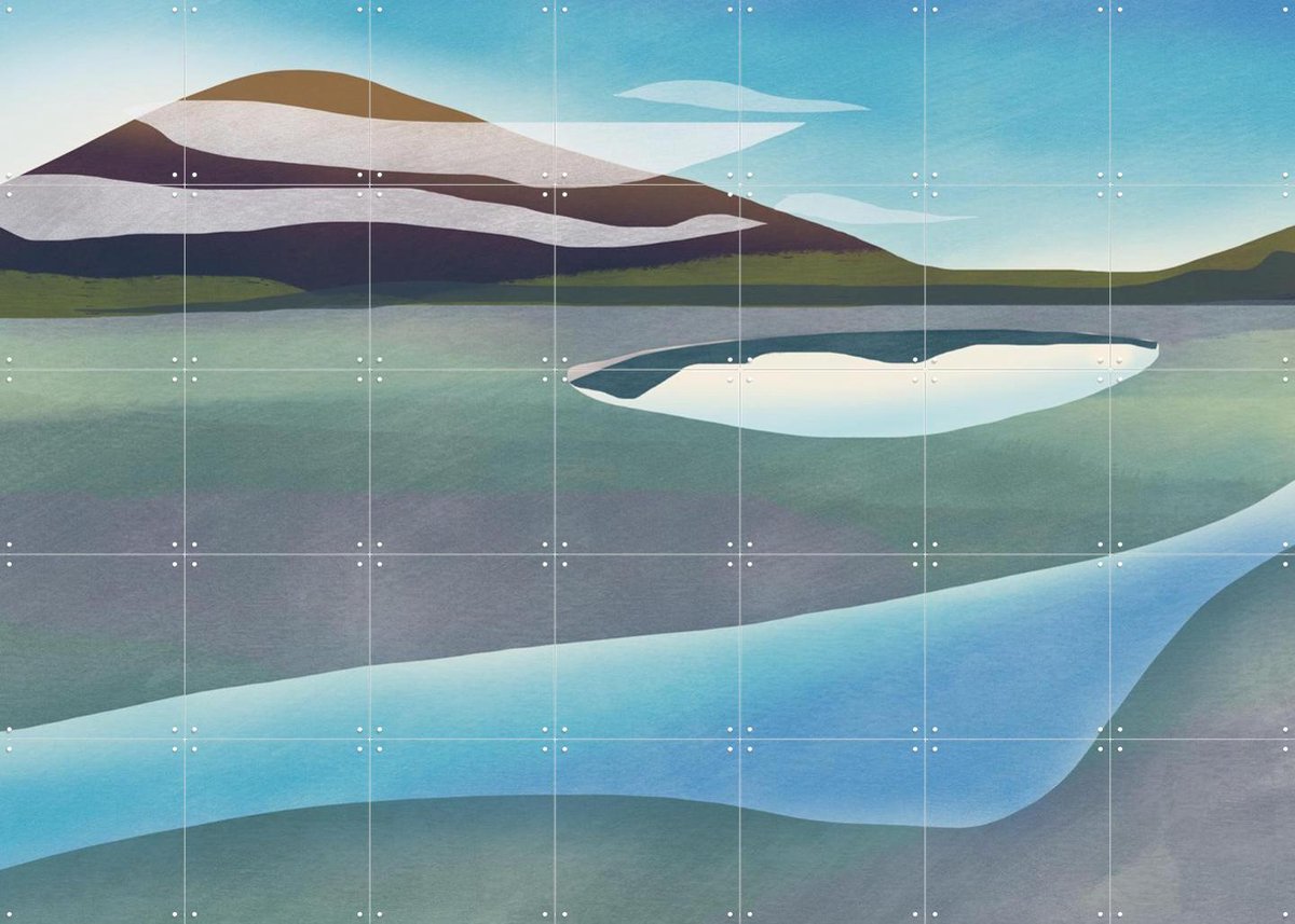 IXXI Serene Abstract Landscape, Little Dean & Various - 140 x 100 cm - Gratis ophangtool - Grote wanddecoratie en posters - Abstract, Minimalisme