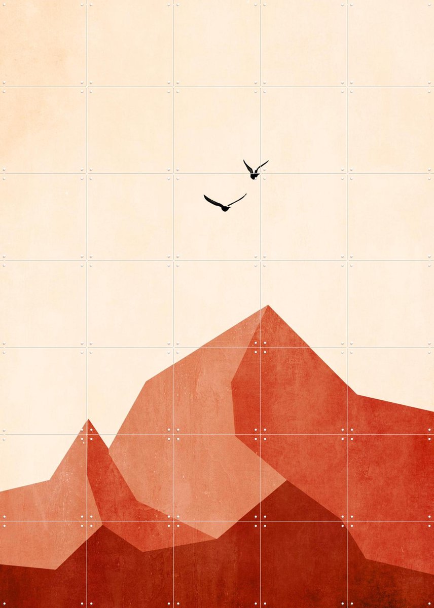 IXXI Zugspitze, Kubistika - 100 x 140 cm - Gratis ophangtool - Grote wanddecoratie en posters - Geometrische Kunst, Surrealisme, Line art, Abstract