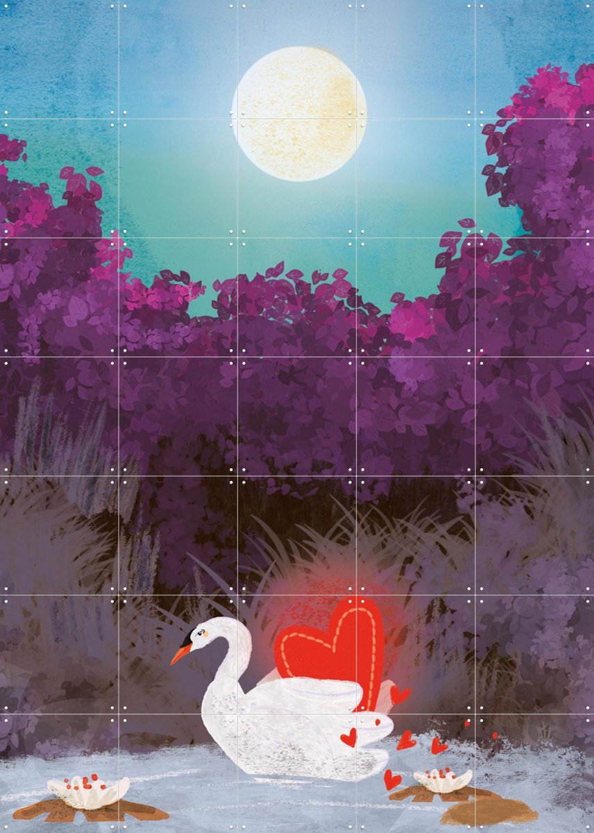 IXXI Geliefde Nacht, Esther Sepers - 100 x 140 cm - Gratis ophangtool - Grote wanddecoratie en posters - Digitale Kunst, Speels, Fantasierijk