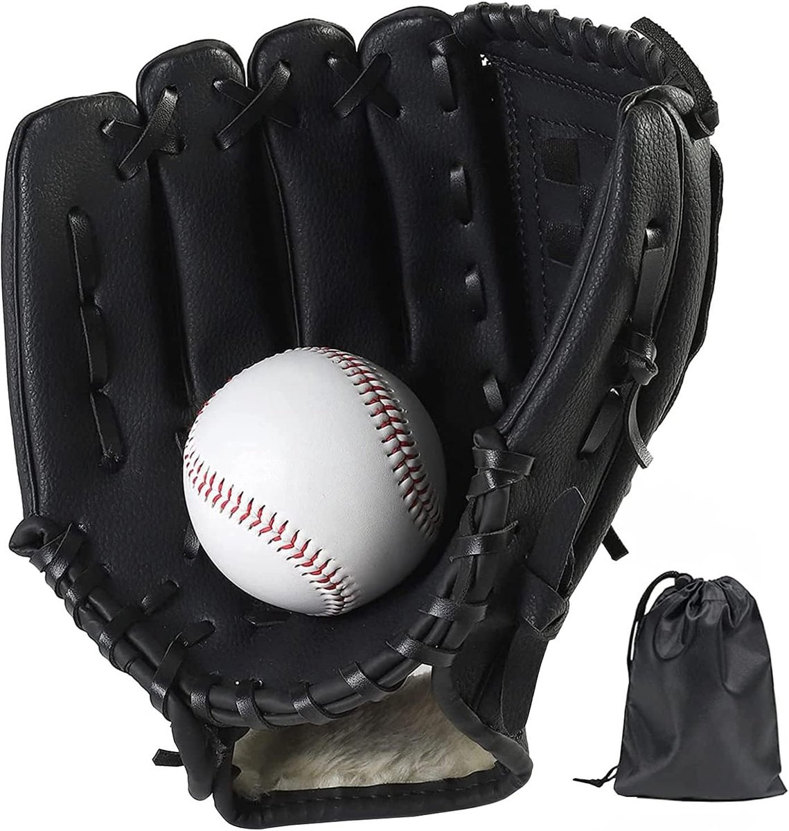 rechtshandige honkbal- en softbalhandschoen - met bal, verdikt en duurzaam handschoen voor volwassenen training en wedstrijden