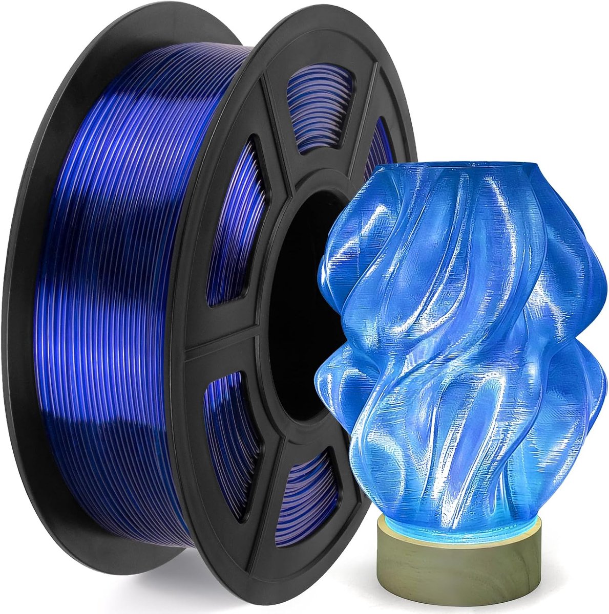 PETG Filament 1.75mm 1KG, High Speed Transparant Blauw PETG 3D-printerfilament, Maatnauwkeurigheid +/- 0,02 mm