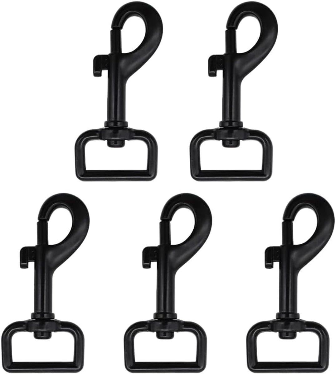 Set van 5 draaibare karabijnhaken met haken, robuuste karabijnhaak met draaibaar oog, draaibare gespen met haken, geschikt voor kettingen en karabijnhaken voor huisdieren