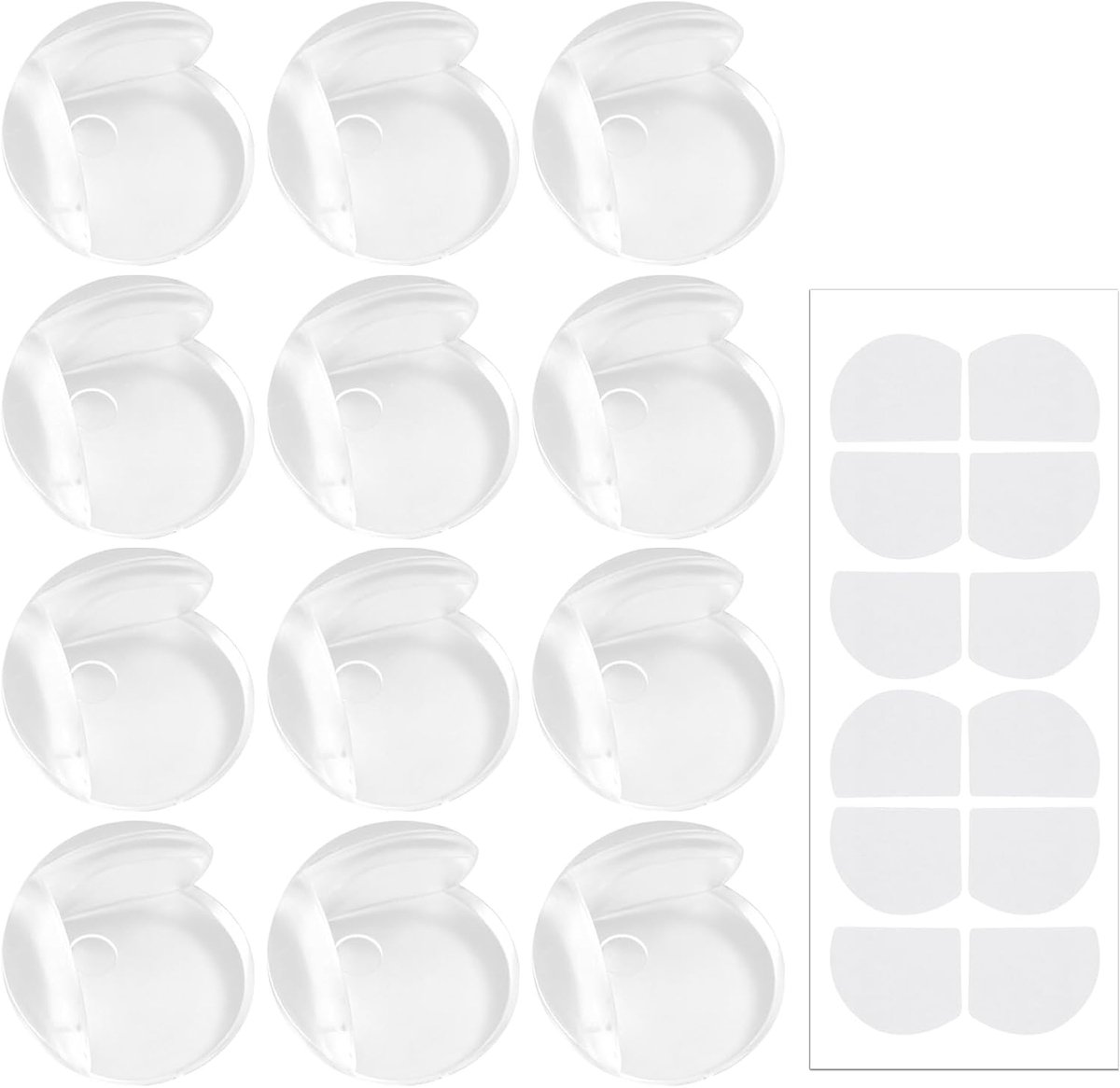 12 stuks tafelhoekbescherming voor baby's, hoekbescherming en transparante randen van pvc, hoekkussen voor kinderveiligheid, schokbestendig, eenvoudig te installeren, met duurzaam plakband voor