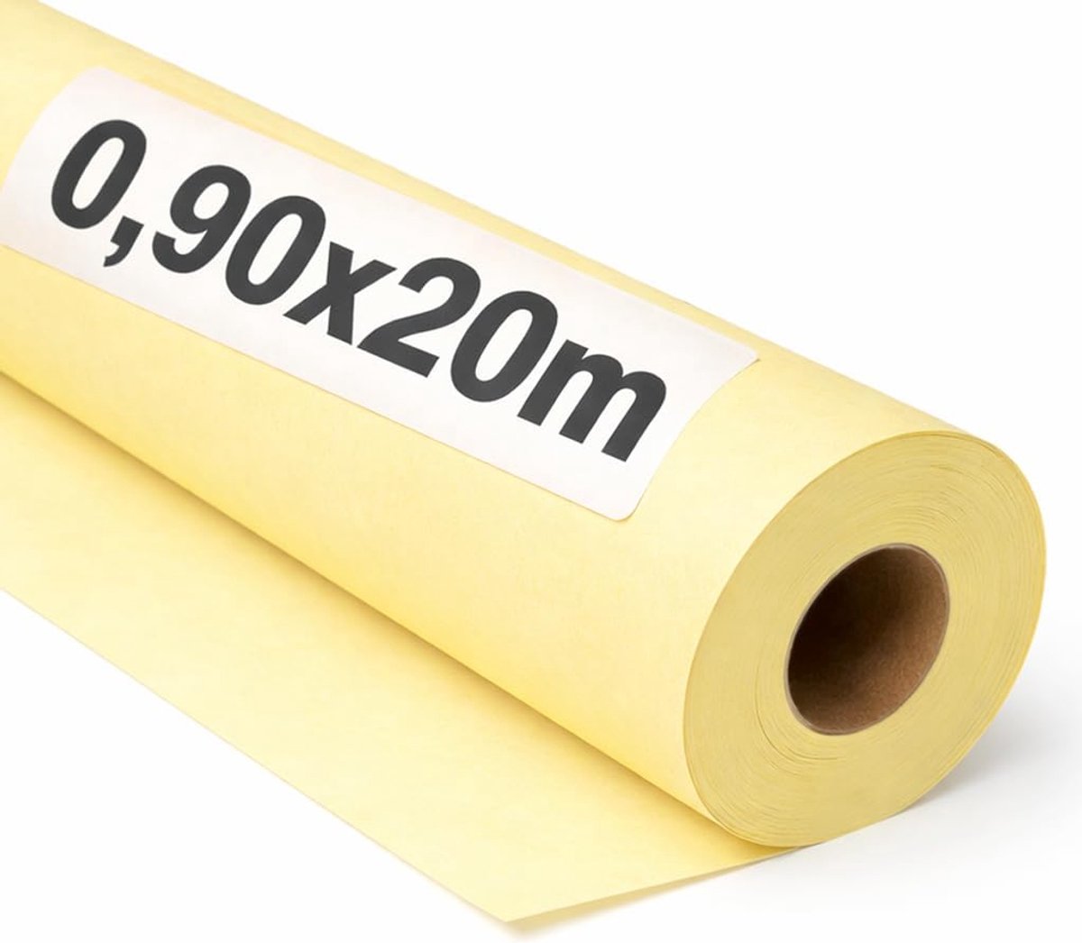 Kraftpapier, pastelgeel, rol 0,90 x 20 m, 1 rol, verpakkings- en cadeaupapier, knutsel- en naaipatroon, robuust en gemakkelijk te snijden
