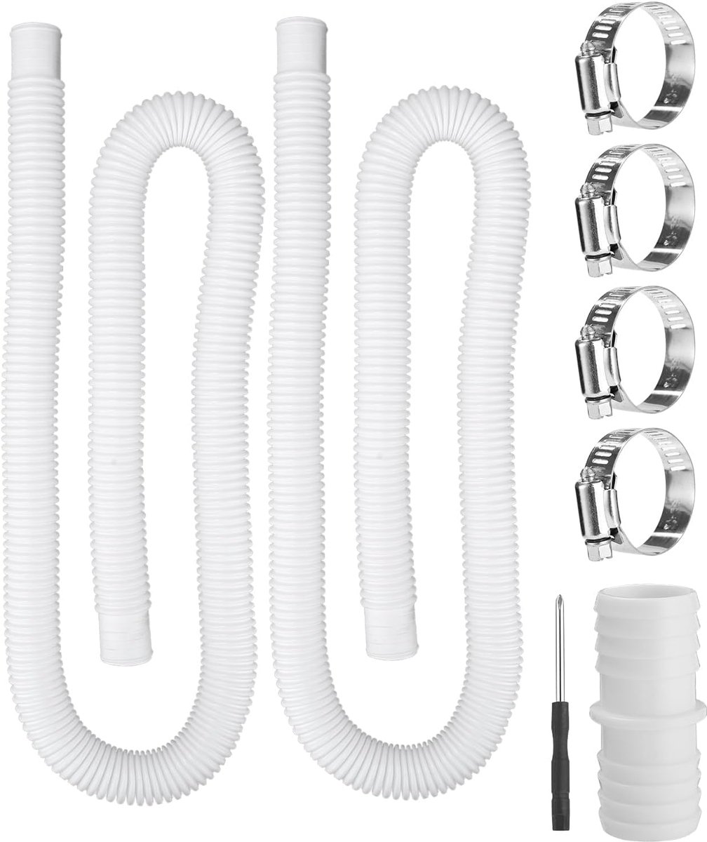 2 stuks Zwembadslang 32 mm, zwembadslang 150 cm, zwembad slang met 4 bevestigingsclips en 1 slangkoppeling, zwembadpompslang voor filterpomp en zwembad 2 stuks Zwembadslang 32 mm, zwembadslang 150 cm, zwembad slang met 4 bevestigingsclips en 1 slangkoppeling, zwembadpompslang voor filterpomp en zwembad