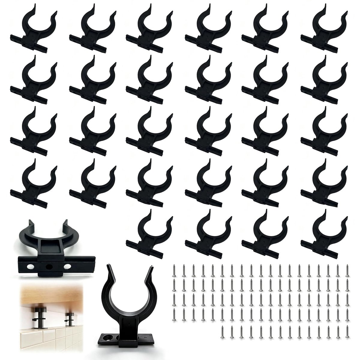 plintclips 30 stuks keukenplint bevestiging plint voor keuken met 90 schroeven zwarte plint keuken bad plinthouders voor 32-42 mm keukenvoetjes