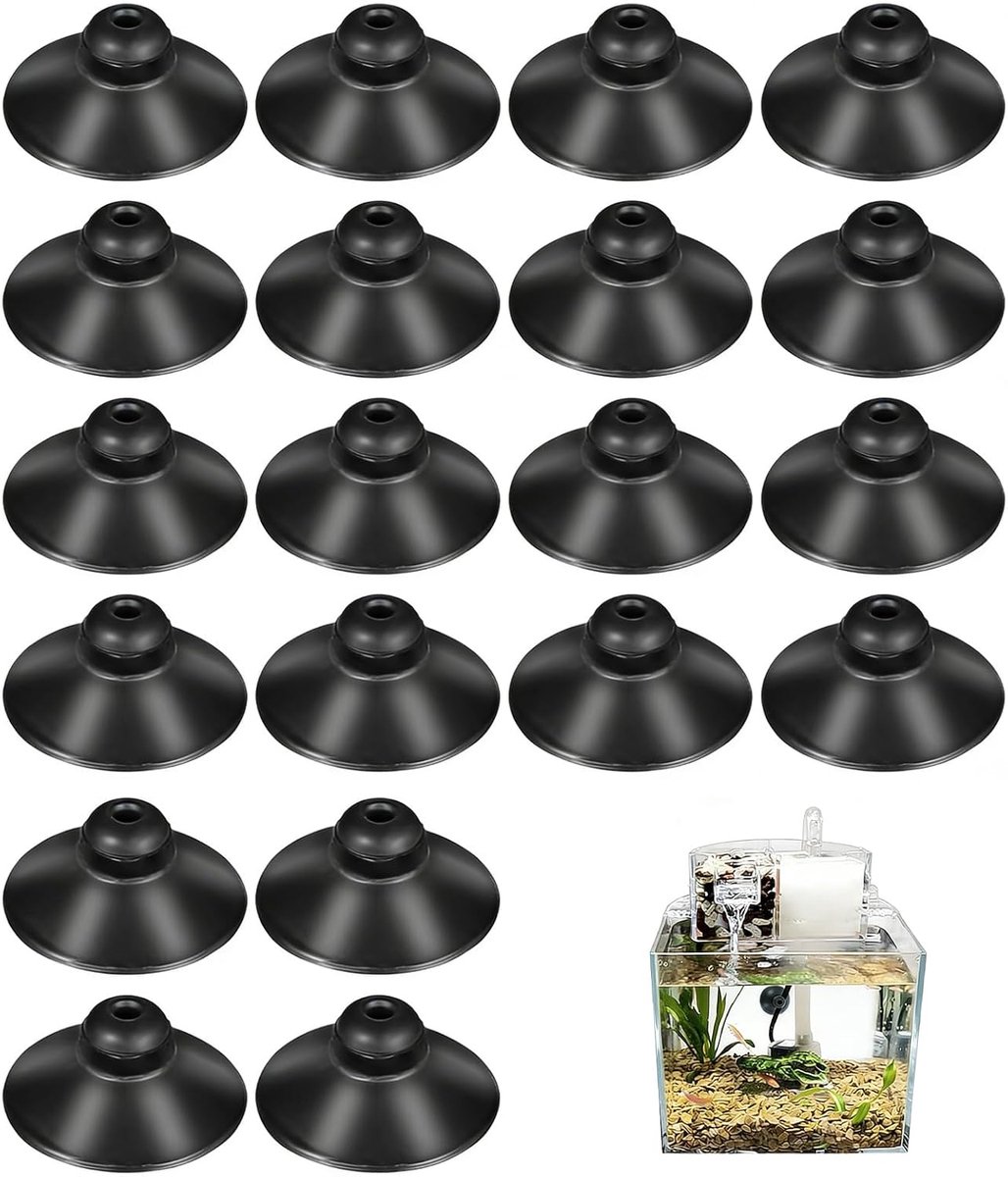 20 stuks zuignap aquarium, zwarte rubberen zuignappen 28 mm, zuignappen clip voor aquariumverwarming verlichting buizen pomp voor de inrichting van aquariumventilatie en tankpomp