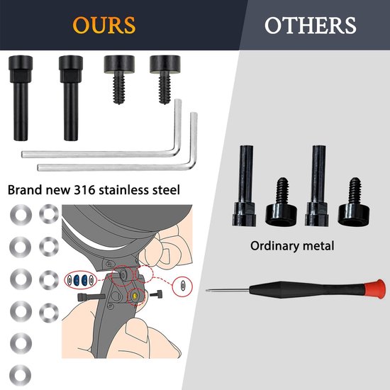Metalen Draai Pinnen Vervanging Kit voor Bose QuietComfort 35/QC35/QC35 II/QC45/QuietComfort SE (QC SE)/Nieuwe Quiet Comfort Draadloze Hoofdtelefoons, Hengschroeven Accessoires en Pakking — afbeelding 3