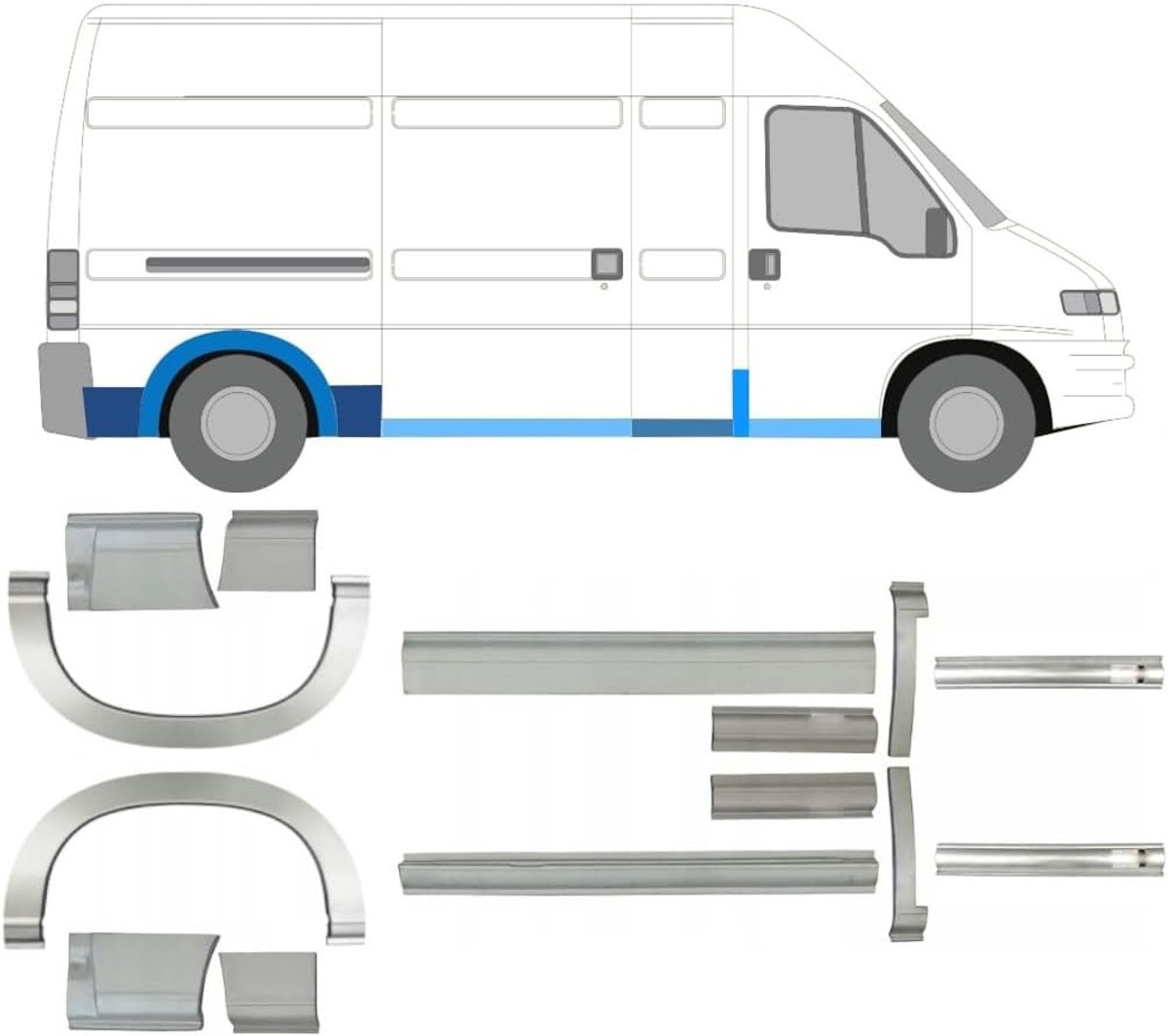 dorpel + achterspatbord voor Fiat Ducato 1994-2006 / Set