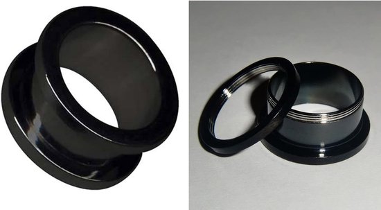 TUNNEL 4-18mm CHIRURGENSTAAL 316L ROESTVRIJ STAAL Piercing Sieraden Plug Tube Ear Plug Schroef Draad Stalen Ear-Plug (14mm, Zwart Donker) — afbeelding 2