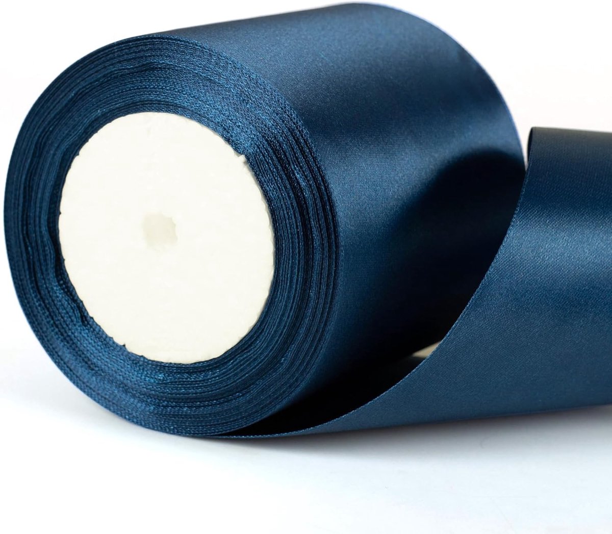 lint, 22 m x 10 cm breed, dik donkerblauw satijnen lint, 10 cm (4 inch) dik marineblauw lint voor geschenkverpakking, bruiloft, auto, Kerstmis, verjaardagscadeau, taart, haarstrik