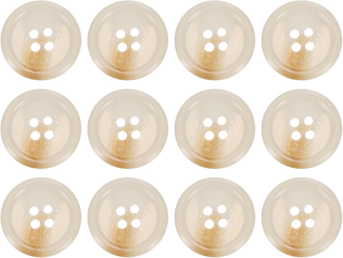 12 stuks hars naaiknoppen, 20 mm 3/4 inch 4 gaten ronde knopen voor jas, herenpak, kleding, kaki